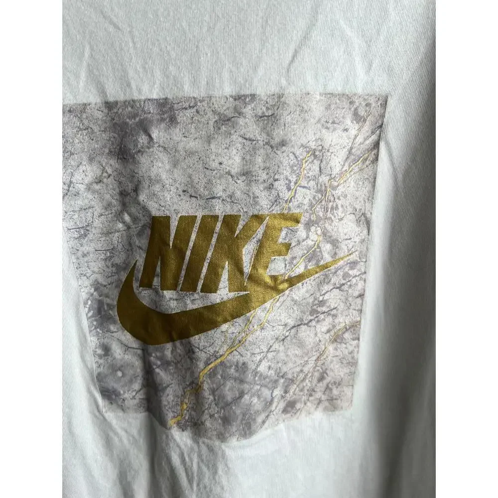 Nike “The Nike Tee” Gold Marble Logo T-Shirt Graphic Tee Size L - Picture 2 of 5
